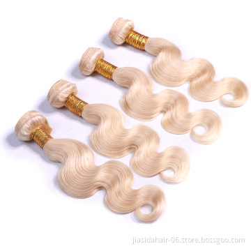 Body Wave 613 Blond Color Weave Raw Mink Brazilian Bundles Cuticle Aligned Virgin Human Hair Extension